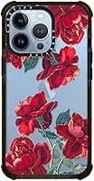 Vista 5 de CASETiFY Funda Ultra Impact para iPhone 13 Pro [protección contra caídas de 9.8 pies] - Rosas rojas (transparente) - Negro transparente