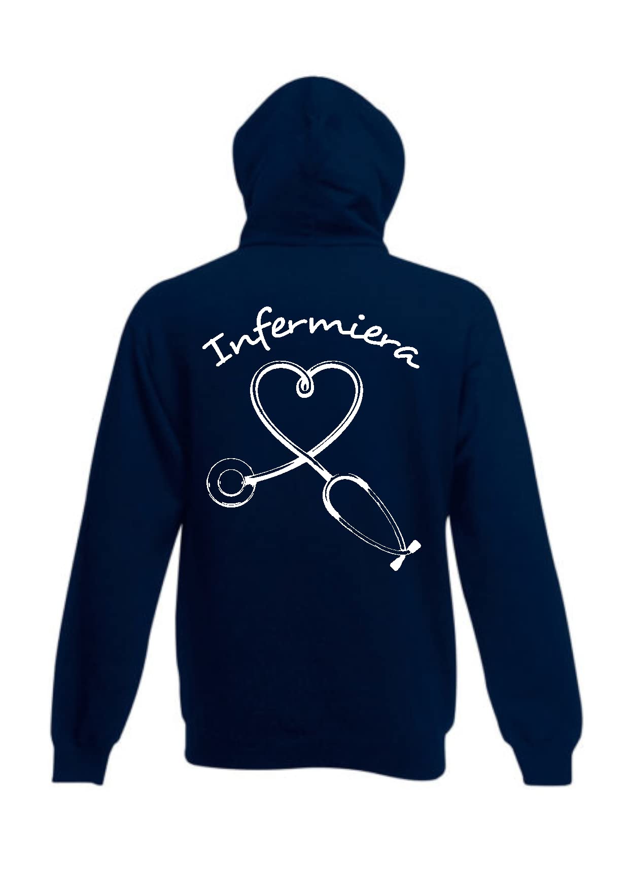 Felpa Cappuccio Infermiera STETOSCOPIO Varie grafiche sanità Abiti Lavoro Nurse Personalizzabile Regalo COLLEGA Amica