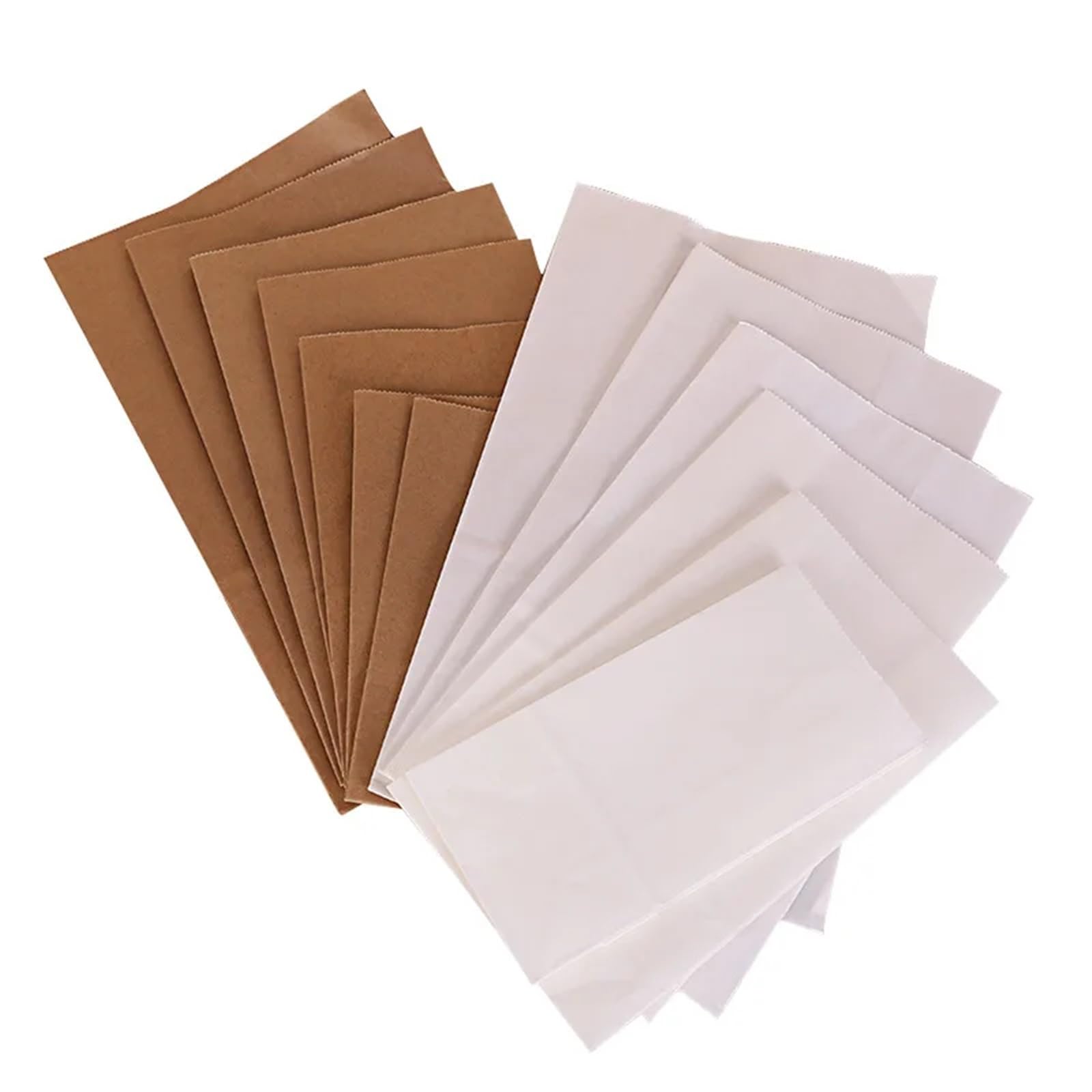 Sacchetti Carta Kraft Sacchetti di carta Kraft for imballaggio Biscotti Caramelle Cibo Pane Cottura Asporto Borse(White,21x12x7,50PCS)