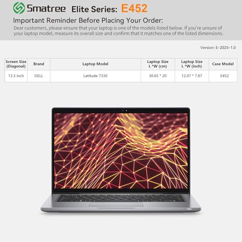 Image of Smatree Laptop Sleeve for 13.3 inch DELL Latitude 7330 | Case with Accessory Pocket,Patented Shockproof Design,Green(E452G)