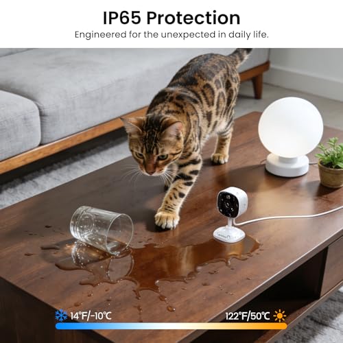 AOQEE C1 2K Indoor/Outdoor Camera 4-Pack (Wired, 2.4GHz WiFi, Local Storage) — view 5