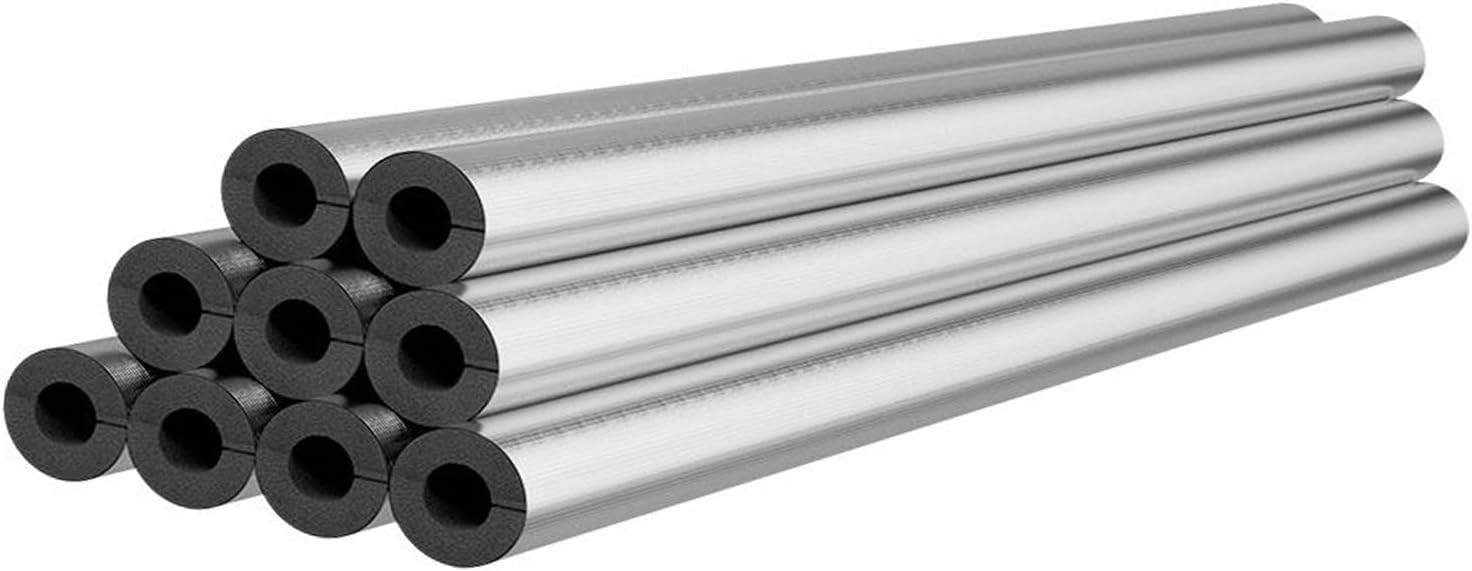 Self Adhesive Foam Pipe Insulation，with Aluminum Foil，for Winter Irrigation，Insulation Foam Tubing，for Outdoor Winter Irrigation Hot Cold Water Pipe(ID89mmxT20mmx0.95m)