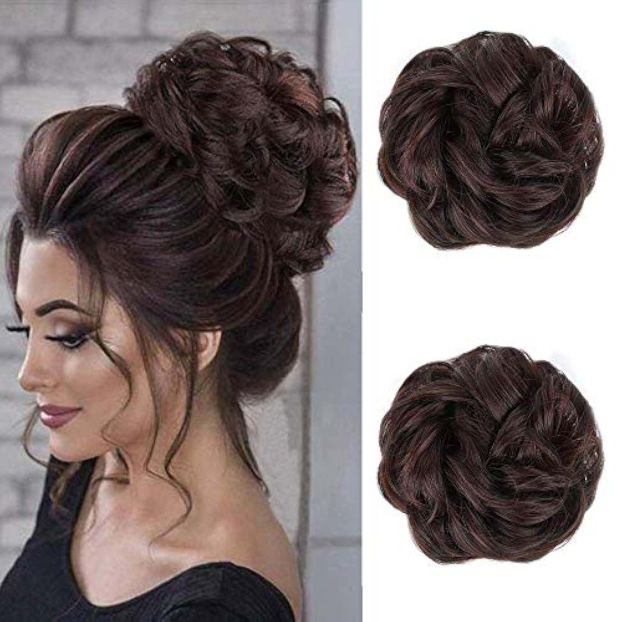Women's 2 Piece Messy Bun Hair Piece Extensions