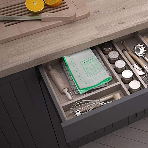 GWHOLE Silikonmatte Backmatte Silikon Teigmatte Wiederverwendbar Antihaft Rutschfest mit Messung, 60 x 40 cm (60×80cm, Grün)