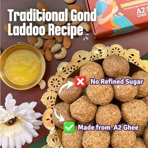 Image of Early Foods Assorted Pack of 2: A2 Ghee Ragi Til & Gond Laddu with Jaggery | Gond Ke Laddoo | Desi Ghee Dink Laddoo | postpartum ladoo | Sugar Free Laddu