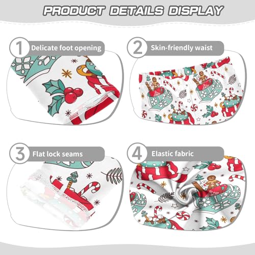 Cocoa Marshmallow Gingerbread Girls Leggings,Workout Leggings for Girls Toddler Athletic Leggings Size for 3-10T3