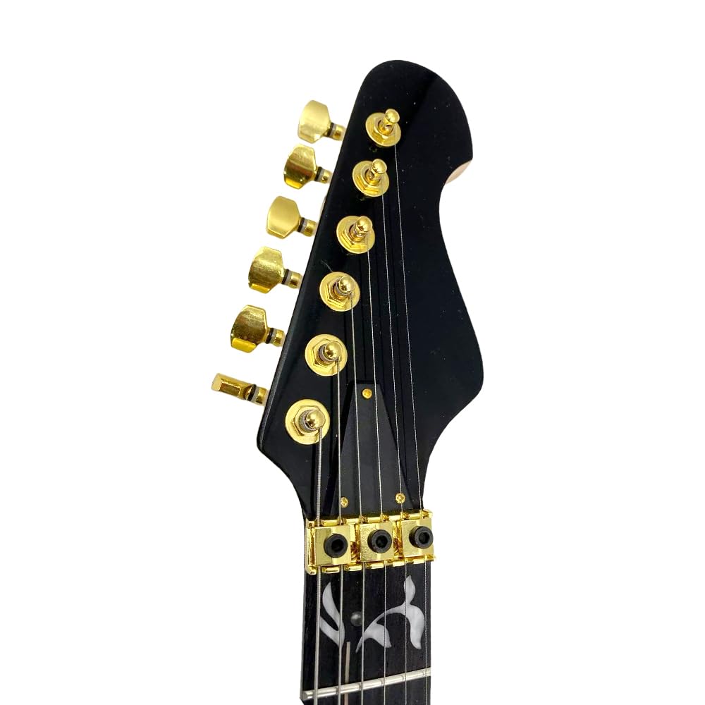 Yinfente Kit de guitarra eléctrica de 39 pulgadas, guitarra acrílica transparente, tamaño completo, guitarras eléctricas de cuerpo sólido para principiantes con diapasón de palisandro y LED azul claro