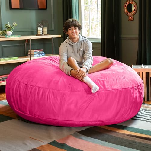 Image of Jaxx 6 Foot Cocoon - 2-in-1 Convertible Bean Bag Bed & Large Bean Bag Chair for Adults, Fuchsia