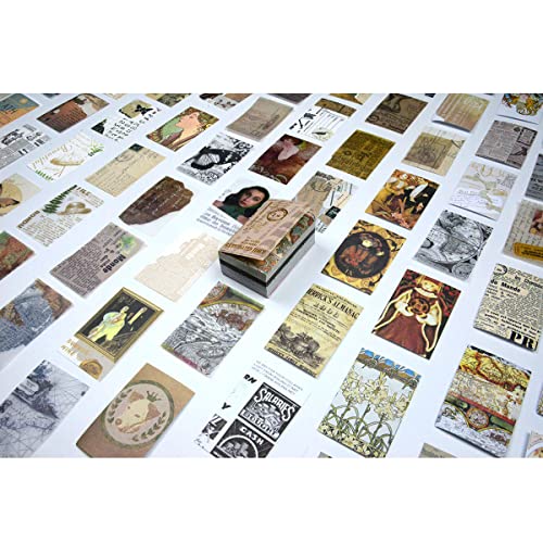 Rickton コラージュ素材 デザインペーパー コラージュペーパー ジャンクジャーナル ビンテージ レトロ 手帳素材パック シールブック コラージュ素材セット 絵柄重複せず 200枚コラージュ素材ノート (Newspaper notes)