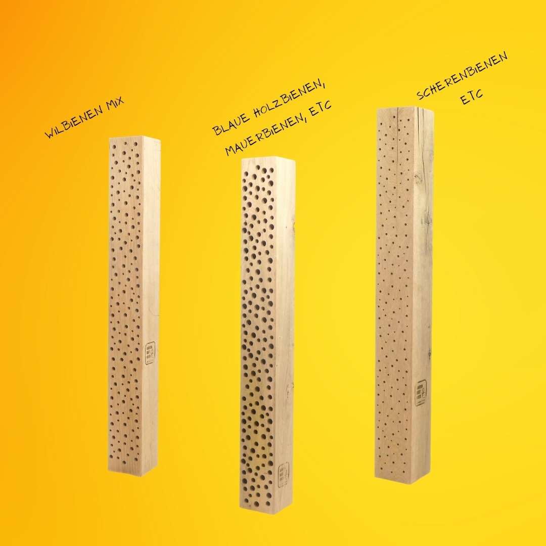 Arco per insetti con api selvatici, legno di quercia massiccio, alberghi per api selvatiche, nido d'ape (75 cm)