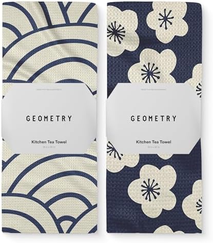 GEOMETRY Kitchen Tea Towels - Quick Dry Microfiber Dish Towels fo...