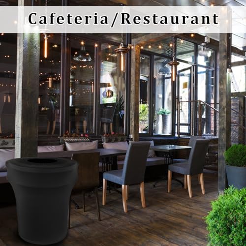 Image of BSTKEY 32 Gallon Stretch Spandex Trash Can Cover, 2 Pack Outdoor Fitted Waste Container Cover Round Garbage Can Covers for Wedding Party Fundraiser Decor, Without Trash Can (Black)