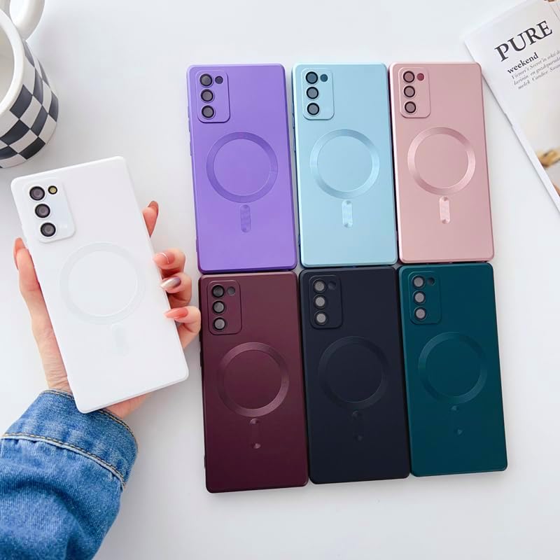 Miniatura 2 de Funda magnética para Galaxy S20 FE compatible con cargador Magsafe inalámbrica, antiarañazos, a prueba de golpes, de goma de silicona, protección