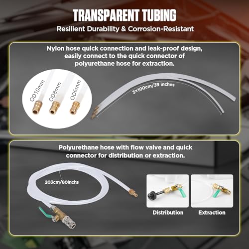 Image of 10L Pneumatic Transmission Fluid Pump Kit with 26PCS ATF Adapters, Automatic Oil Extractor & Dispenser Transmission Fluid Transfer Pump Set, Transmission Fill Adapters for ATF Filling System
