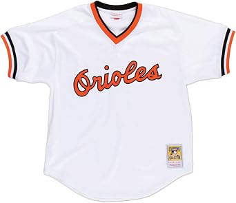 Mitchell & Ness MLB Authentic Pullover Cal Ripken Jr Baltimore Orioles Mens White Jersey