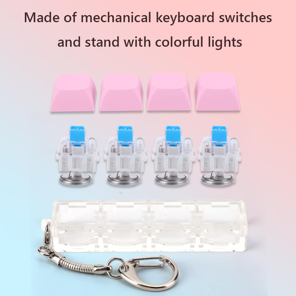 Porte-clés Clavier 4 Touches LED - Jouet De Décompression Anti-stress - Pour Adultes - ABS + PC - Cadeau Original