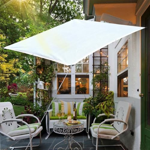 Filet d'ombrage blanc à œillets 60% pour protection solaire de terrasse - 8
