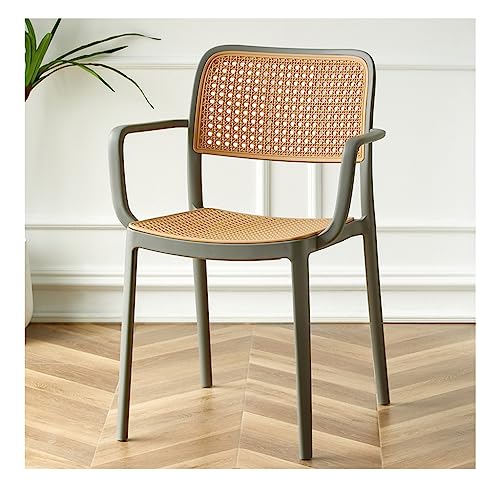 Chaises de salle à manger modernes en plastique rotin tressé bleu empilable