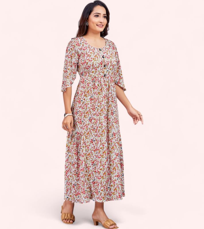 Image of Polyester Floral Regular Women Kurta