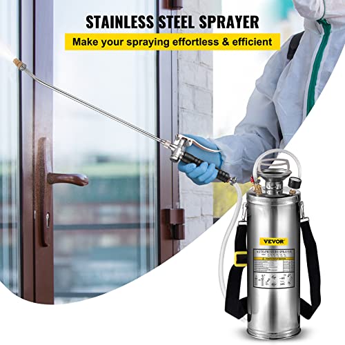 Happybuy 3 Gallon Stainless Steel Sprayer, 20" Wand & 3FT Reinforced Hose, Hand Pump Sprayer with Pressure Gauge, Safety Valve & Adjustable Nozzle, Weed Sprayers for Lawn, Gardening & Sanitizing by Happybuy - Image 2