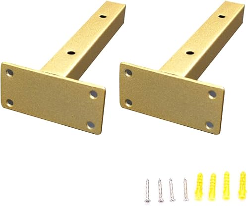 Soporte flotante para estante de pared, ahorro de espacio, soportes dorados para estanterías, dormitorio, sala de estar, estantería de