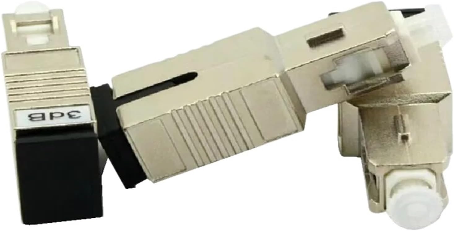 SC Fiber Optic Connector Cathode and Cathode Attenuator 3dB Quick Connect Fiber Optic Cable Converter Metal Pack of 5