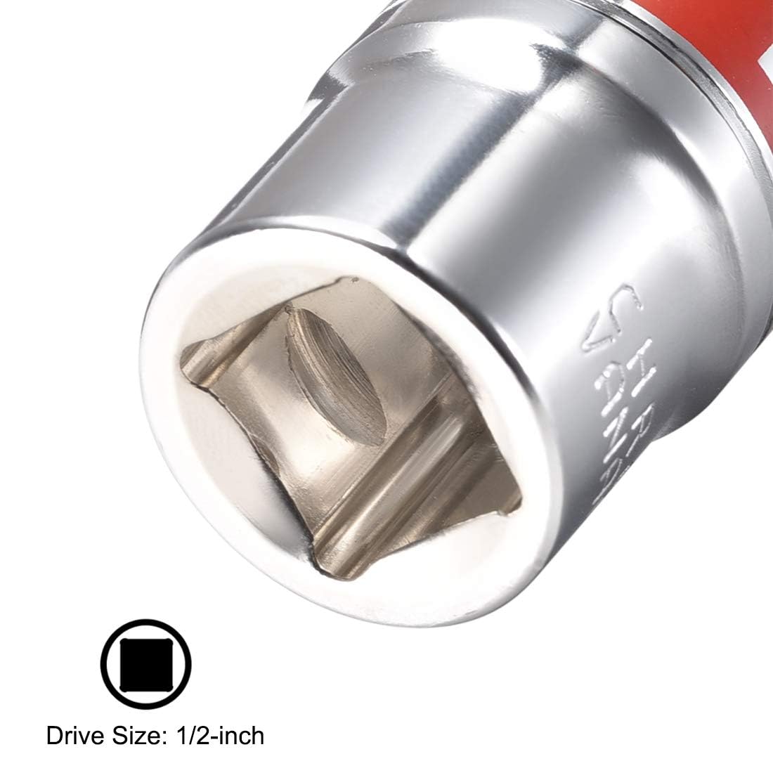 TA-VIGOR 1/2-Inch Drive by 17mm Shallow Socket with Red Band, Cr-V Drive Socket, 6-Point, Metric for Auto Repairing and Household - Image 3