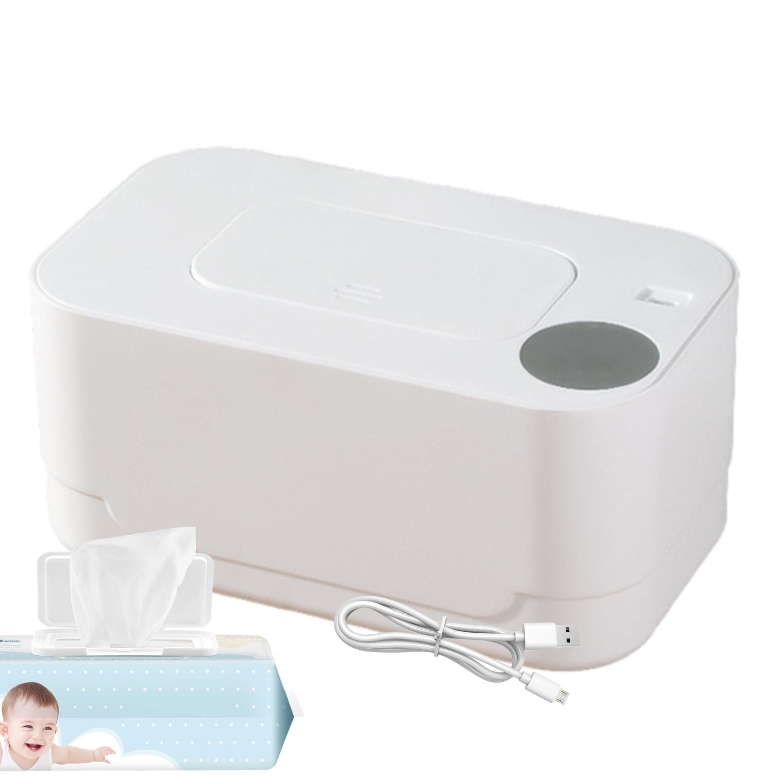 Chauffe-lingettes bébé portable avec distributeur automatique de grande capacité