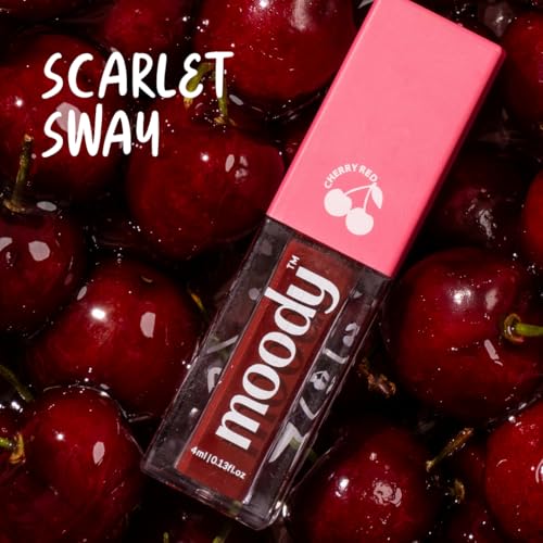 Image of Moody Drip Matte Liquid Lipstick - Scarlet Sway, with Jojoba Seed Oil & Vitamin E | Transferproof, Long Lasting & Vibrant Lip Colors That Last Upto 12 Hours | Paraben Free Lip Tint, 4ml
