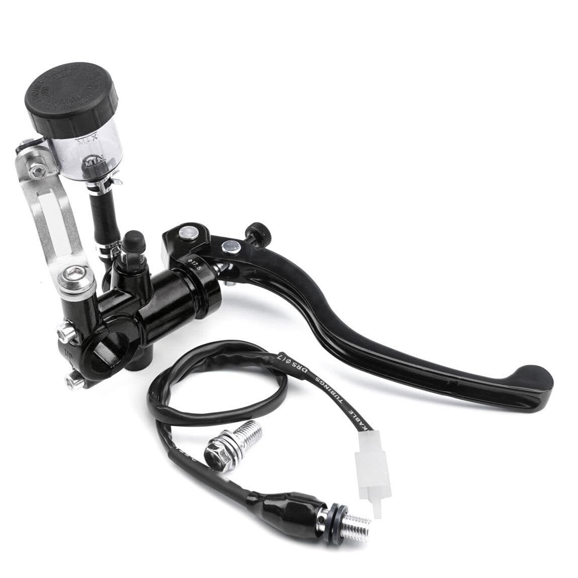 Riderai Right Black Motorbike Clutch Levers Universal Motocycle Radial Brake Clutch Pump For Master Cylinder Levers Handle 17.5Mm Piston(Right Black)