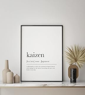 Generic Black & White Poster Prints Unframed 5 (Kaizen Definition Print, Japanese Dictionary Artwork, Japandi Poster, Nordic Print, 297 x 420 mm / 11.7 x 16.5 inches)