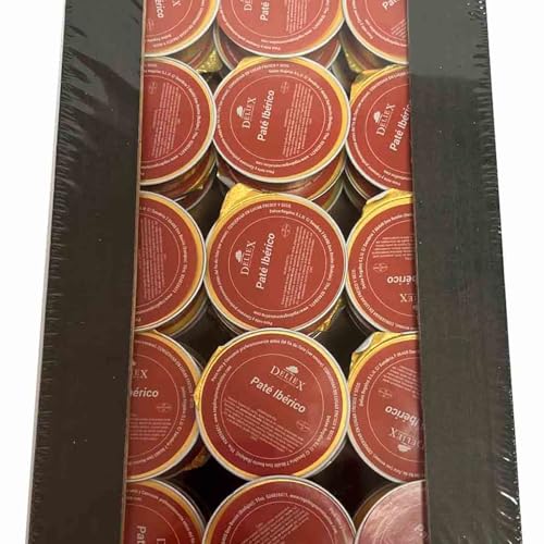 Deliex - Monodosis de patés y cremas 45 u x 25 gr, crema de jamón york, paté ibérico y crema de lomo para tostadas, meriendas o tapeo sin desperdicio. (Bandeja 45 x 25 gr, Paté ibérico)