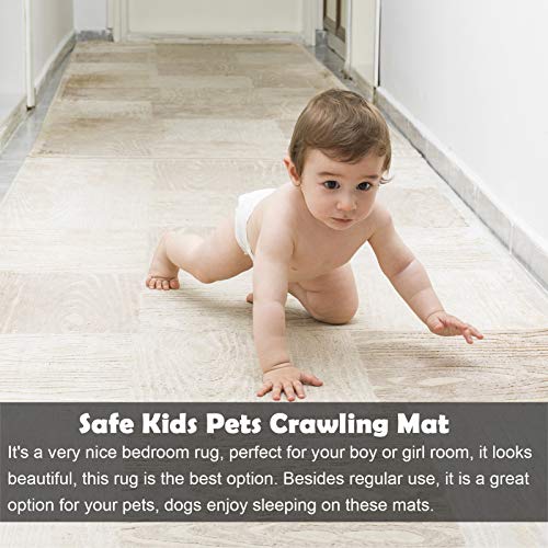 Vloerkleed, antislip, voor gangen, voor buiten, Amerikaanse stijl, kruipmat, voor baby's, bloemenpatroon, 3D (afmetingen: 100 x 550 cm) - Afbeelding 4