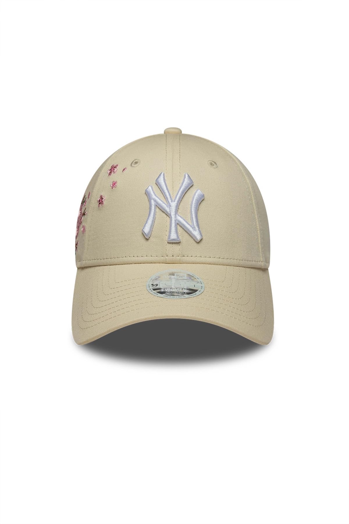 New Era 9Forty WMNS Floral Yankees CapEra damska - damska czapka baseballowa metalowa klamra, z daszkiem, całoroczna, wiosna, lato, jesień, zima, Jasny beż, Rozmiar uniwersalny