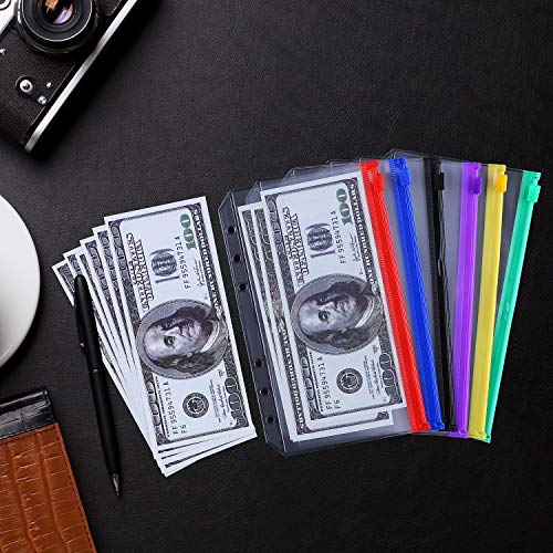 Antner 12Pcs Binder Pockets A6 Size Multicolor Zipper Folders For 6-Ring Binder Notebook Loose Leaf Bags, Waterproof Pvc Pouch Document Filing Bags #TOP5