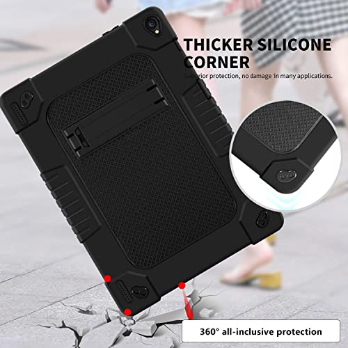 Fiewesey Case For Coopers Tablet Cp10 10.1 Inch Tablet,Shockproof Kids Friendly Rugged Cover With Shoulder Strap & Kickstand Case For Yqsavior/Coopers Tablet Cp10 10.1 Inch Tablet (Black/Black) #TOP2