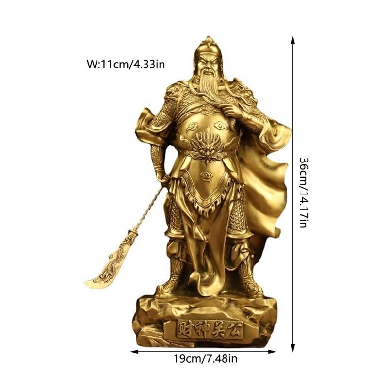 Posąg Buddy Wewnątrz Dom Biznes Bogactwo Feng Shui Dekoracja Mosiądz Guan Gong Bóg bogactwa Statua Adoracja Rzemiosło Ornament Medytująca Posąg Buddy Figurka Rzeźba