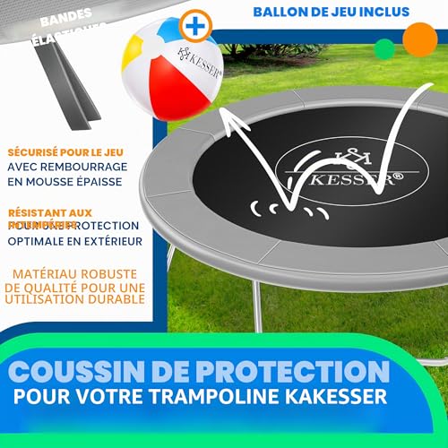 Couverture à ressorts indéchirable KESSER protection trampoline premium