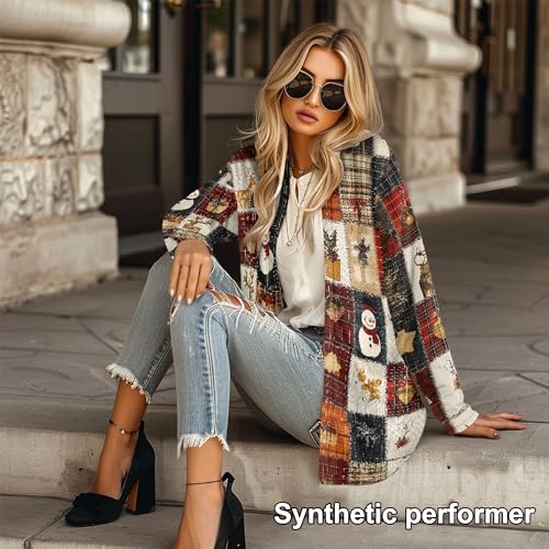 Image of Fall Maple Leaf Cardigan Sweaters for Women Long Sleeve Cardigan Soft Drape Open Front Dusters V-Neck Jackets Dressy