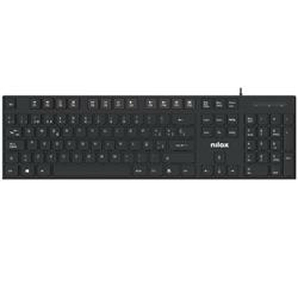Nilox NXKBE000012 Black QWERTY Spanish keyboard