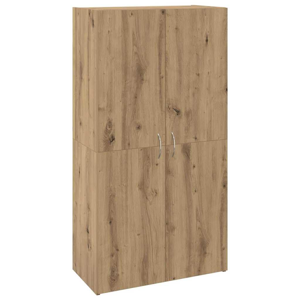 IKAYAA Armadietto in Holz Armadio Porte Battenti Aktenschrank Armadietto per Garage Armadio Ufficio Mobili Ufficio-Rovere artigianale-60 x 32 x 115 cm