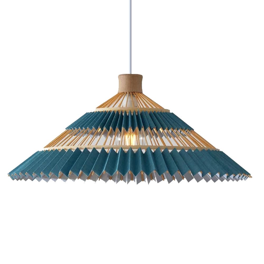 CSSYKV 1 Pack 19.7" Weave Chandelier for Kitchen Island/Farmhouse Boho Chandeliers Adjustable Height Hanging Lamp Fixtures Faux Parchment Lampshade for Dining Room Ceiling Wicker Light Fixture