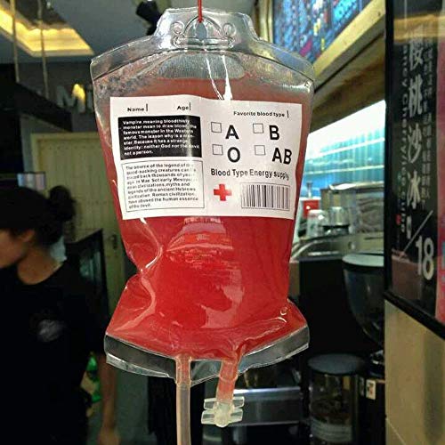 BESTOYARD Bolsa de bebida reutilizável com energia no sangue para o dia das bruxas e adereços de vam