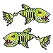 Lixada 2 Pièces Poisson Dents Bouche Autocollants Squelette Poisson Autocollants Bateau de Pêche Canoë Kayak Graphiques Accessoires Autocollants de Camion Autocollants de Pêche Drôles (Couleur 3)