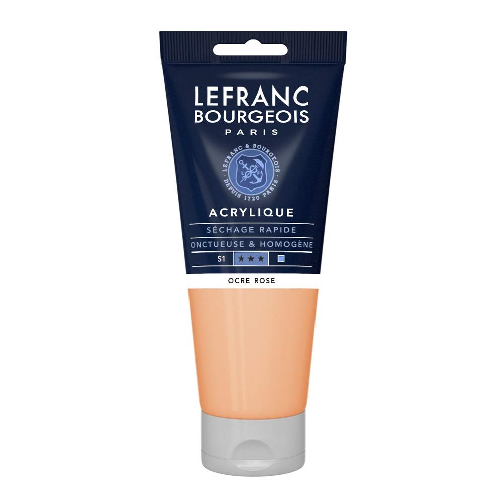Lefranc Bourgeois 300410 Fine Acrylic Paint - Pink Ochre, 200 ml Tube, Creamy Acrylic Paint, Water-Based, Quick Drying, Lightfast, Waterproof