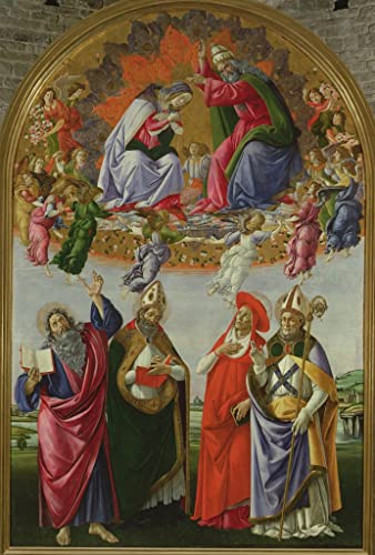Poster Botticelli Couronnement de la Vierge peinture sur toile 60x90cm pour salon