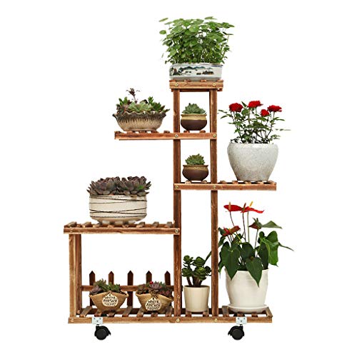 Blumentreppe Blumenregal Pflanzentreppe aus Holz Blumenständer für Innen Außen Garten Balkon Wohnzimmer Pflanzenregal Aussen Draußen Leiterregal Dekoratives Fenster,76×25×91CM