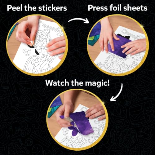 Image of Skillmatics Foil Fun Pretty Patterns, Foil Art, Gift for Tweens & Adults | Travel Toys, Craft Kit, 18 DIY Magnets, 60+ Foam Stickers, Fine Motor Skills, DIY Mess-Free Activity, Screen-Free