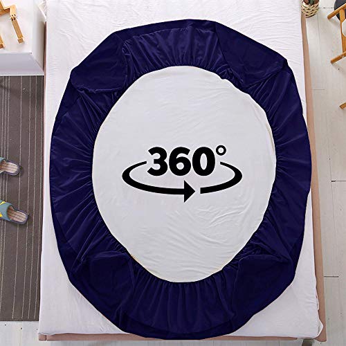 Image of Lithara Cotts Wonder Mattress Protector for Double Bed | Water Resistant & Stretchable Fabric | Queen Size : 72 x 66 Inches (6x5.5 Feet) | (Blue)