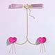 Bommi FairyLove Heart Halskette und Brustaufnäher Set Sexy Role-Play Brust Ketten Schmuck Emo Gothic Cospaly Zubehör Nipple Cover (Rosa)